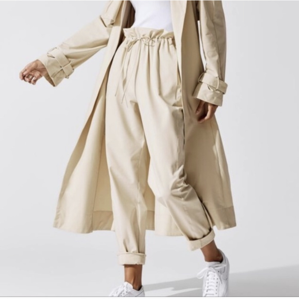 CARBON38 Stretch Woven Drawstring Pant In Khaki Womens Small